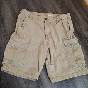 Carhartt Relaxed Fit Cargo Shorts  Men's 36  Work Wear Outdoor  Brown actual 34